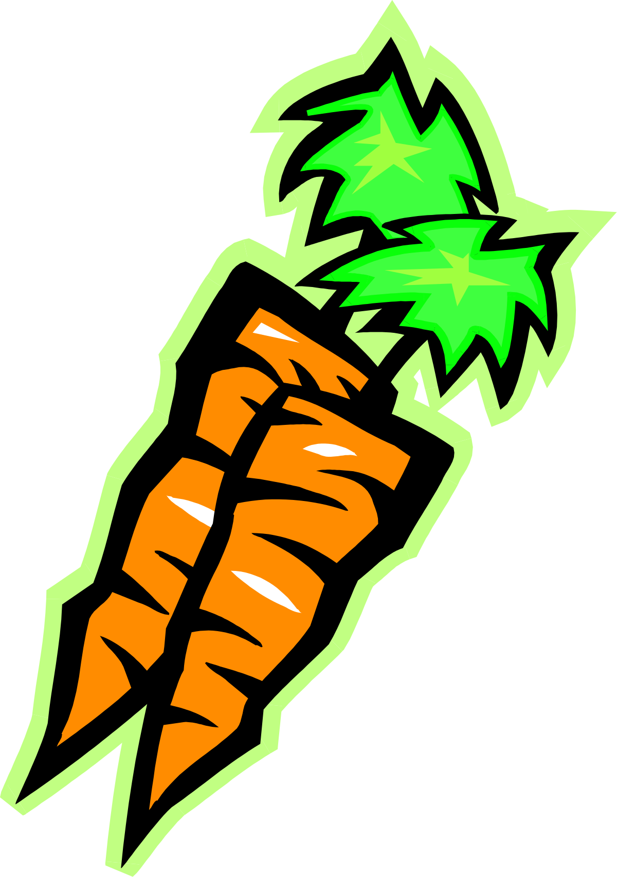 Carrot with Green Leaf: Fresh Vegetables Clipart