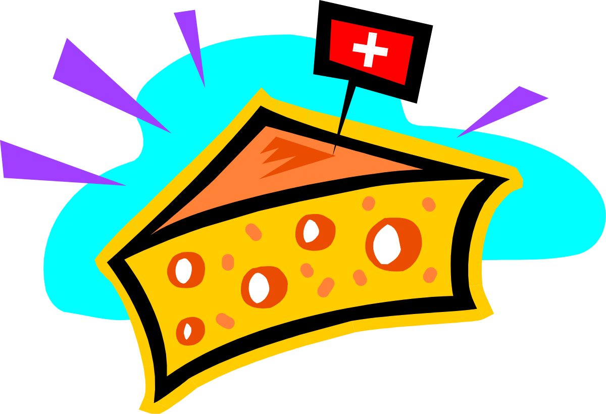 Cheese Delight with Swiss Flag Clipart  Perfect for Culinary Designs