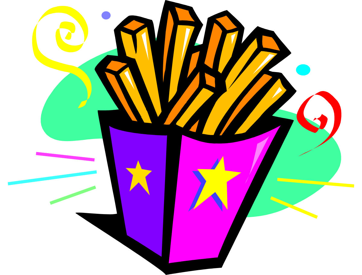 Colorful Box of Fries Clipart - Delicious Fast Food Design