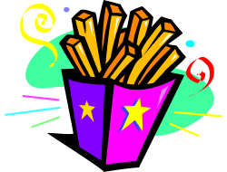 Colorful Box of Fries Clipart - Delicious Fast Food Design