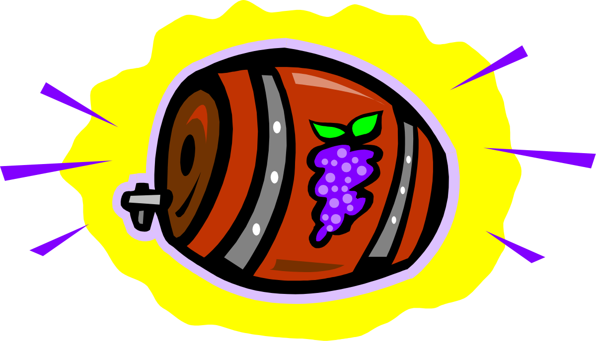 Grapes Barrel Clipart: Vintage Wine Storage Illustration
