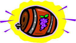 Grapes Barrel Clipart: Vintage Wine Storage Illustration