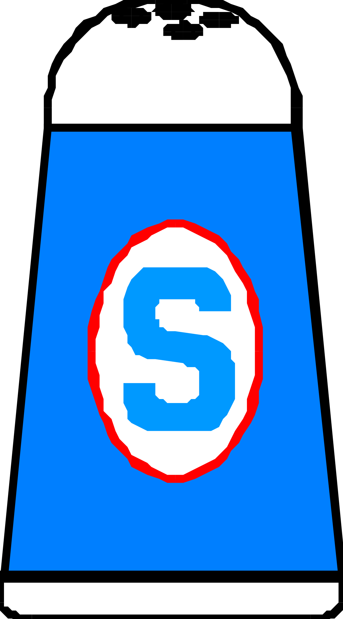 Blue and Red Square with White 'S' - Eye-Catching Clipart Design