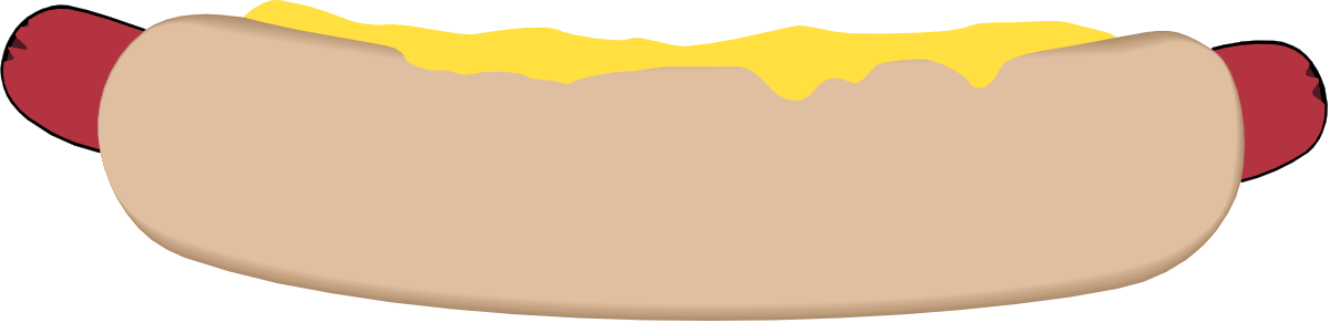 Hot Dog Face Clipart with Mustard - Fun and Whimsical Illustration