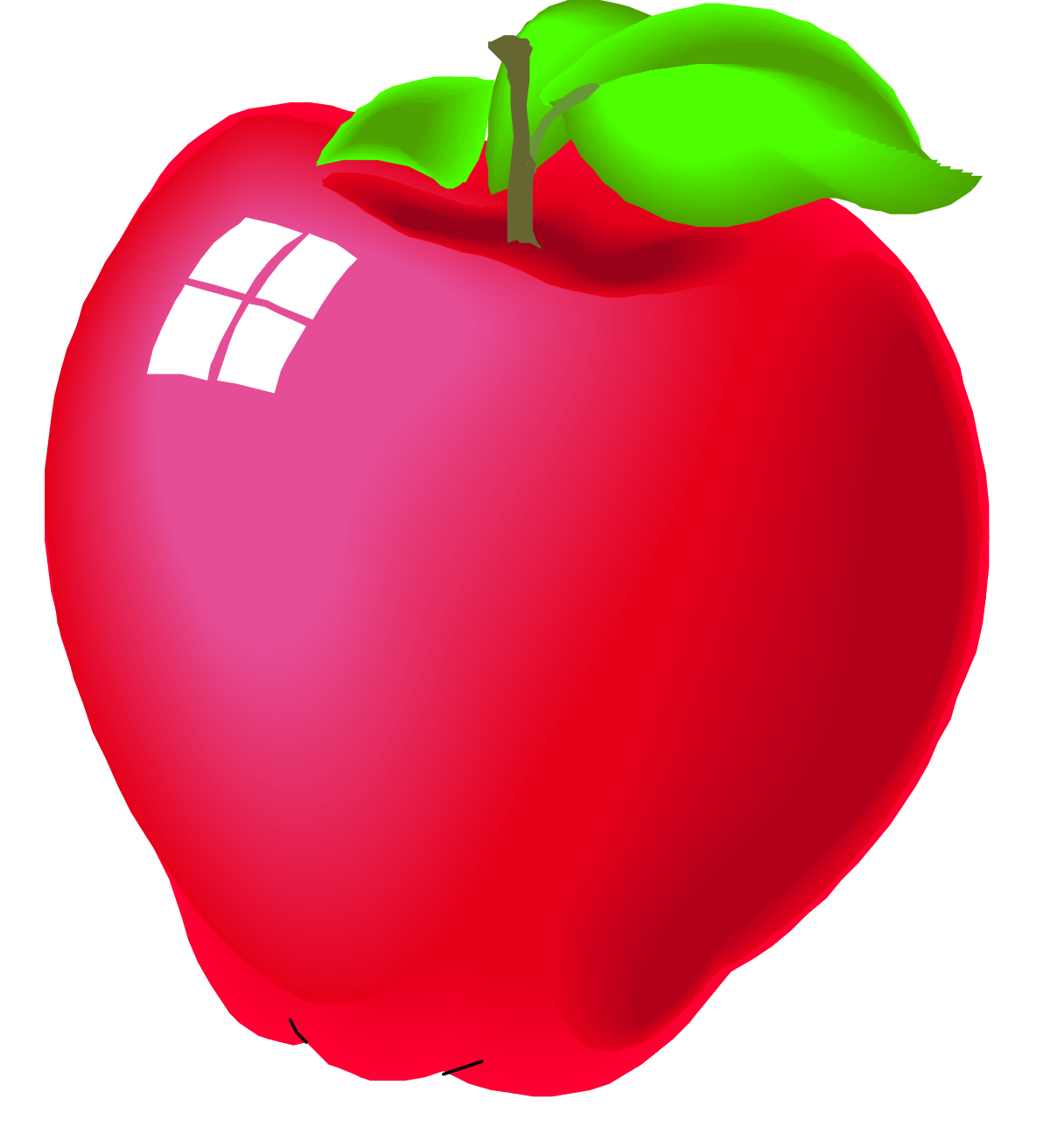 a red apple with a green leaf on top clip art png transparent Red Apple with Green Leaf Clipart - Vibrant Fruit Illustration