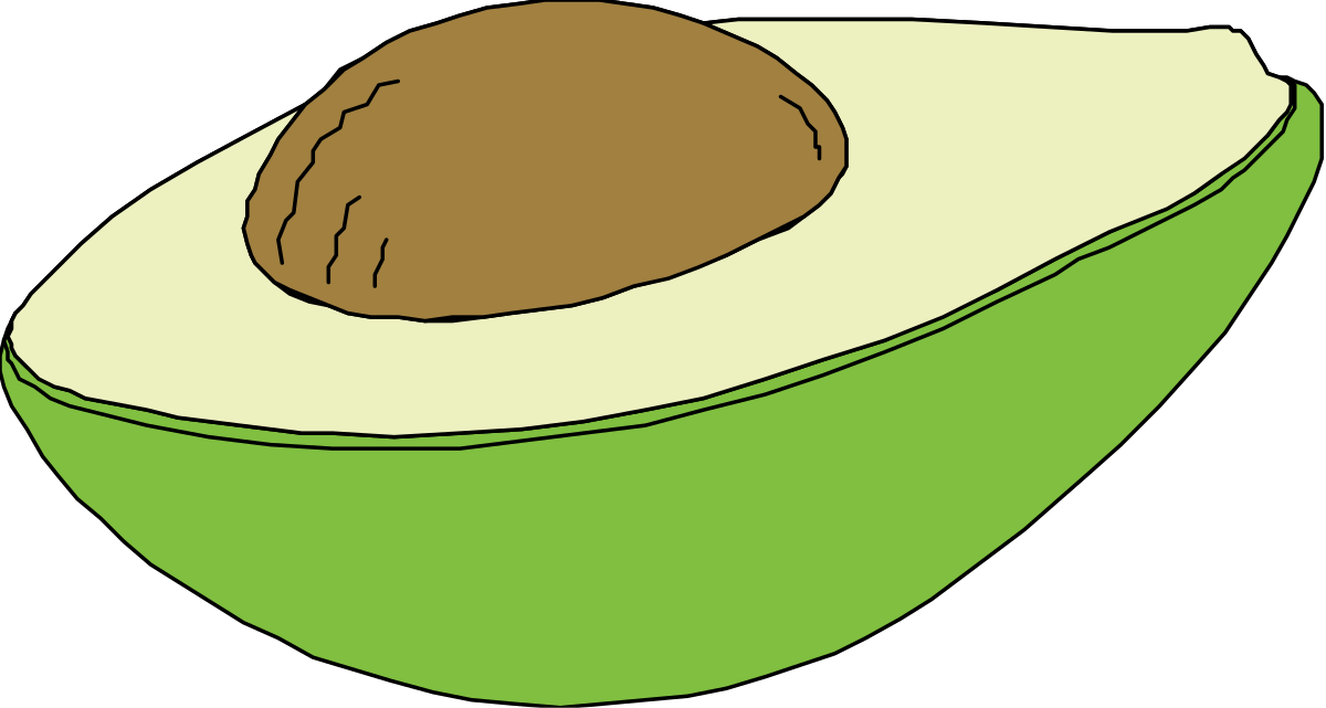 Avocado Half Clipart: Perfect for Healthy Lifestyle Designs