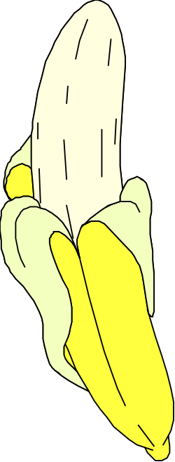 Banana Clipart: Vibrant Yellow and White Peel Illustration