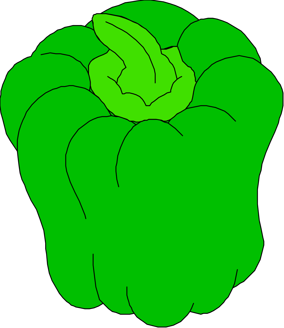 a green pepper with a leaf on top clip art png transparent Green Pepper Clipart with Leaf - Fresh and Vibrant SVG Illustration