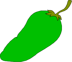 Green Pepper Clipart on Black Background - Fresh Vegetable Illustration