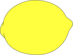 Yellow Lemon on Black Background - Vibrant Clipart for Creative Projects