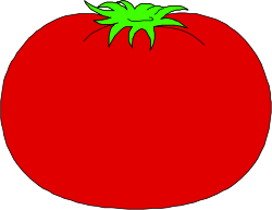 Tomato on Black Background - Fresh Produce Clipart