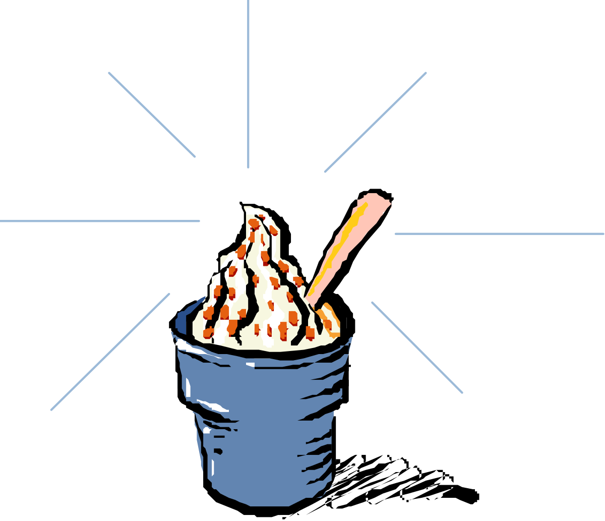 Ice Cream Bucket with Spoon Clipart - Delightful Dessert Icon