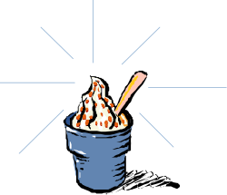 Ice Cream Bucket with Spoon Clipart - Delightful Dessert Icon