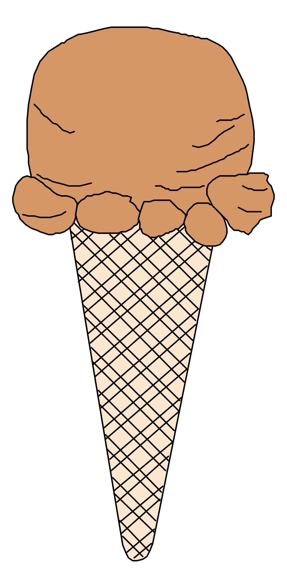 Ice Cream Cone Delight: Colorful Scoop Clipart