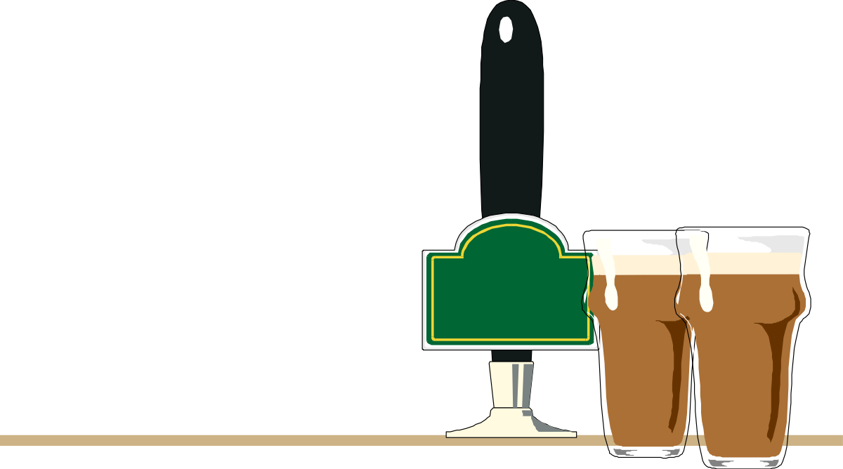 Green Sign Clipart: Man Next to a Landscape Marker