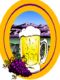 Beer Glass and Grapes on a Plate Clipart for Refreshing Illustrations
