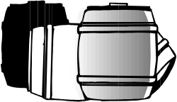 White Barrel on Black Background Clipart - Elegant and Minimalist Design