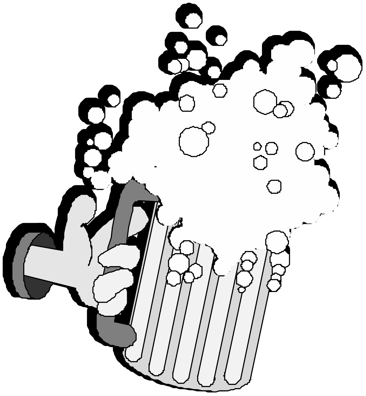 Beer Glass with Bubbles: Hand-Held Refreshment Clipart
