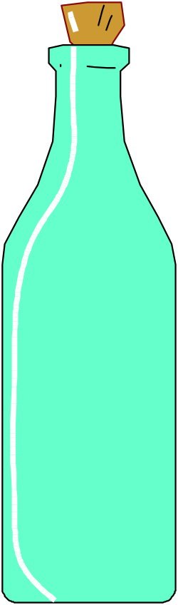 Green Glass Bottle with Brown Cap - Premium Clipart for Your Projects