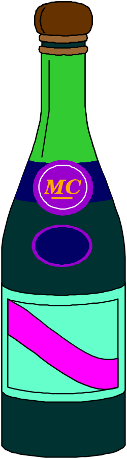 Liquid Bottle with Purple and Green Stripes Clipart