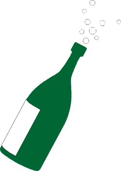 Wine Bottle Clipart with Green Label for Elegant Designs