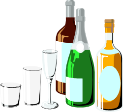 Wine Bottle and Glasses Clipart - Perfect for Celebrations