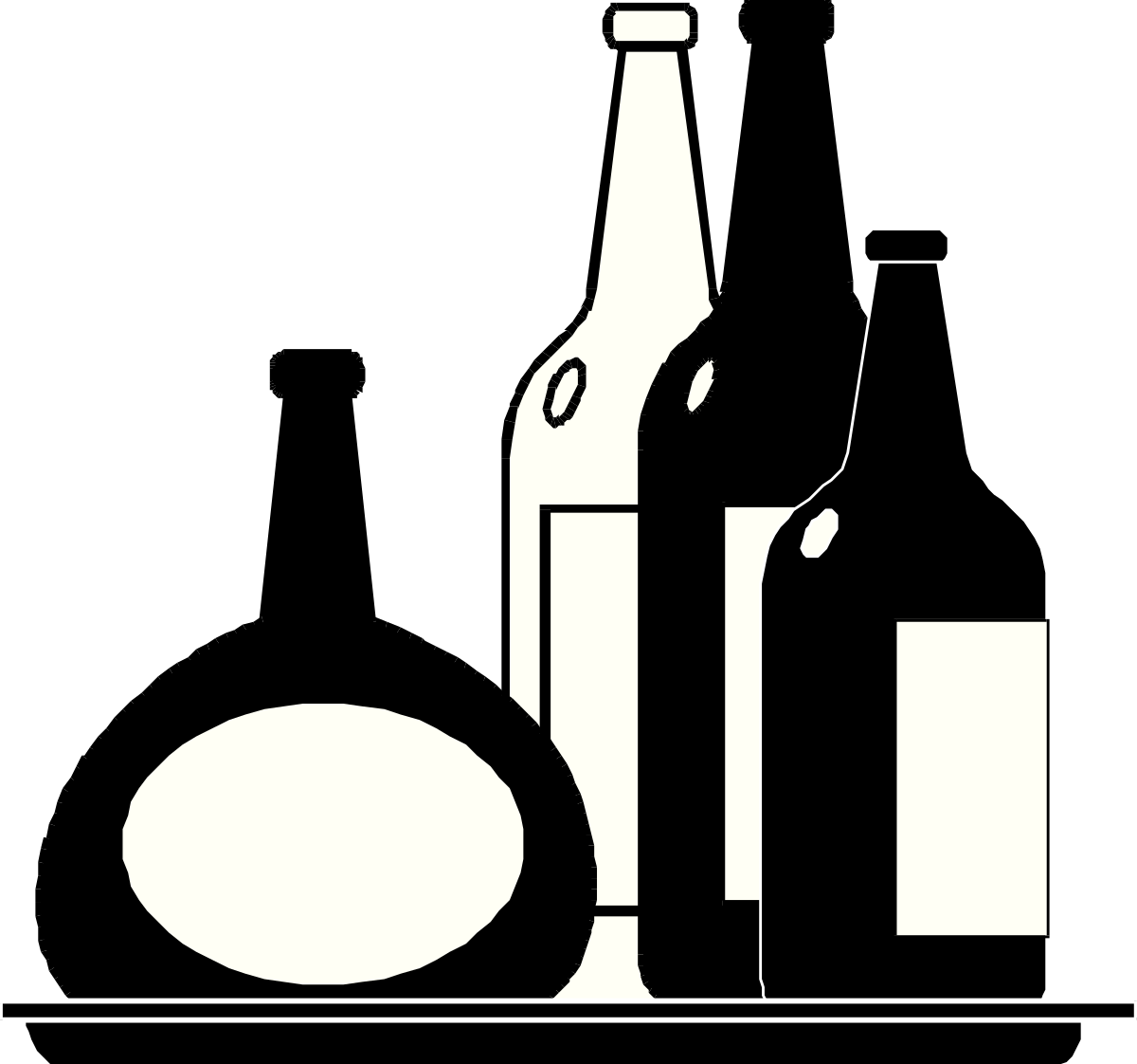 Bottle and Cheese on Plate Clipart: Perfect for Culinary Designs