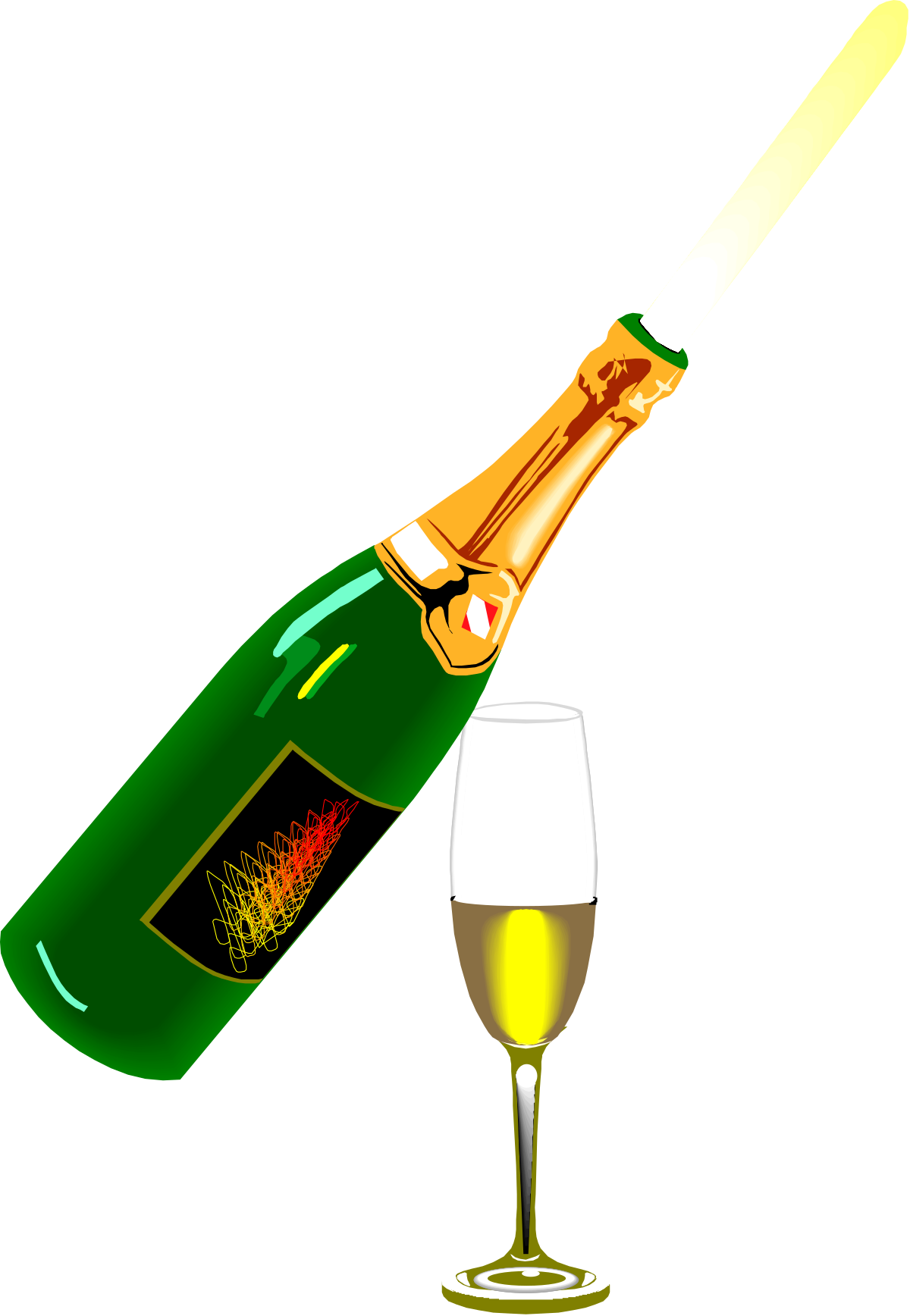 Wine Bottle and Glass Clipart Images for Celebrations