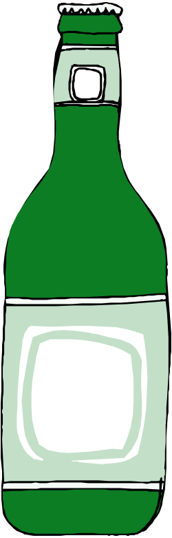 Green Bottle with White Label Clipart: Perfect for Designs and Branding