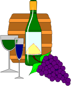 Wine Bottle and Glass Clipart - Elegant Vineyard Illustrations