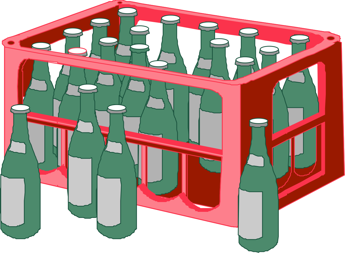 Red Crate Filled with Beer Bottles - Perfect for Your Designs
