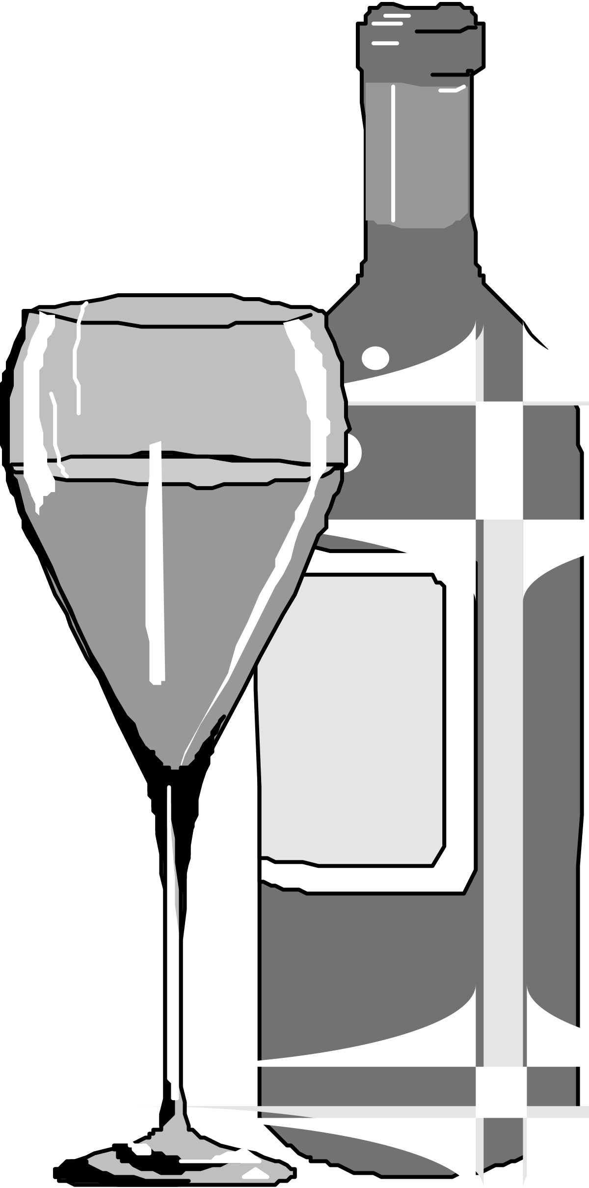 Wine Bottle and Glass Clipart for Elegant Occasions