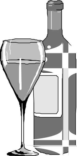 Wine Bottle and Glass Clipart for Elegant Occasions