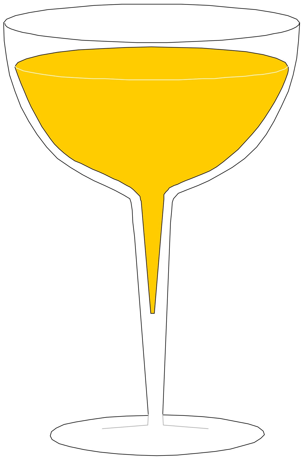 Yellow Cocktail Glass with White Rim Clipart - Vibrant Drink Illustration