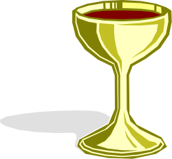 Gold Chali with Red Wine: Exquisite Clipart for Elegant Themes