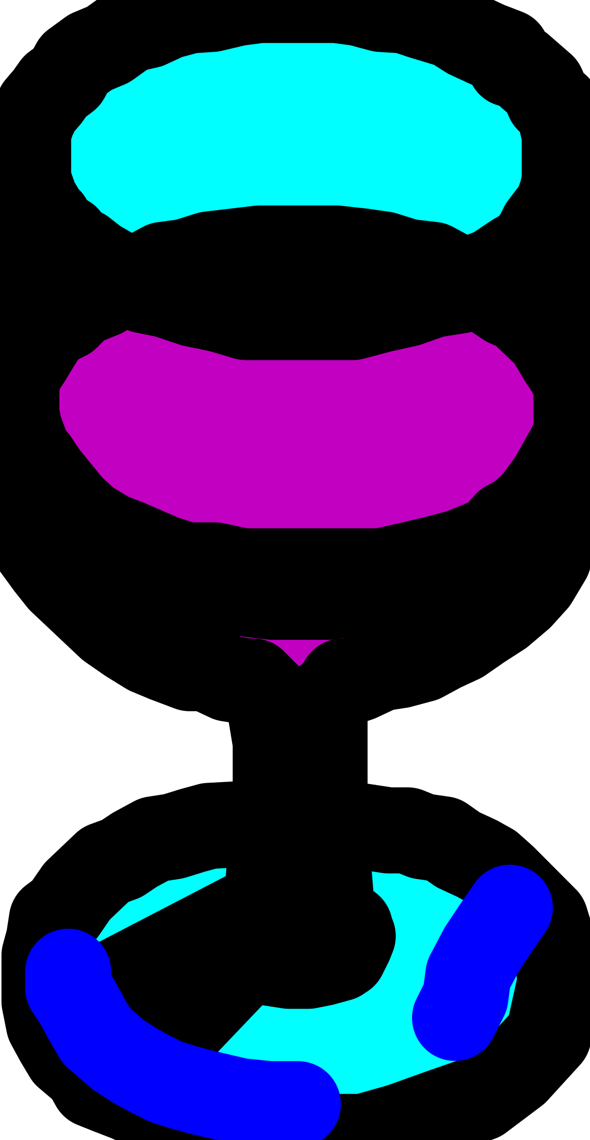 Circle Clipart: Blue and Purple Design on Black Background