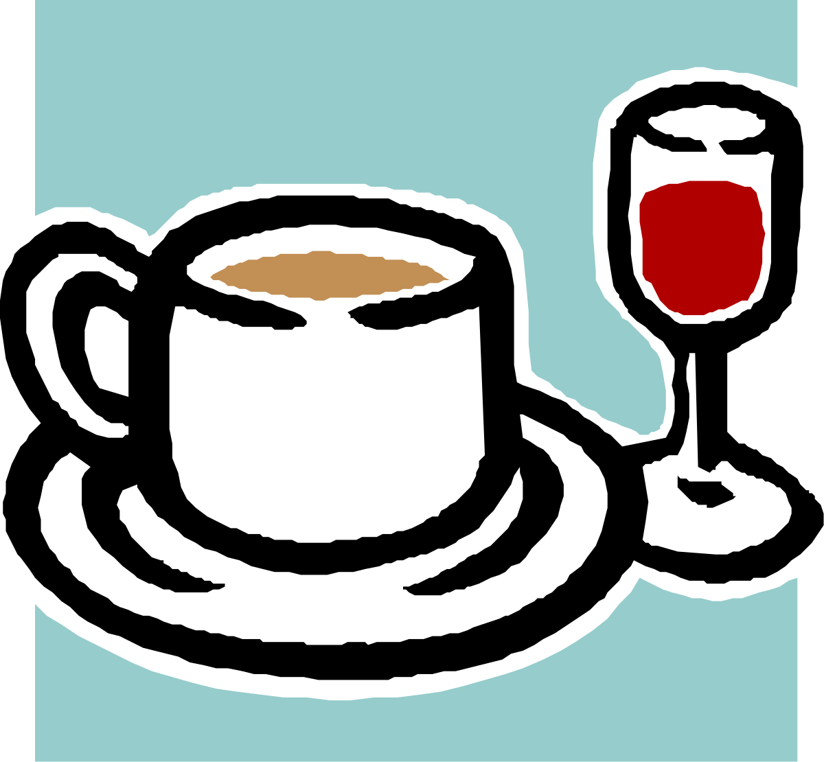 Cup and Saucer with a Glass of Wine Clipart: Perfect for Elegant Designs