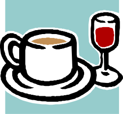 Cup and Saucer with a Glass of Wine Clipart: Perfect for Elegant Designs