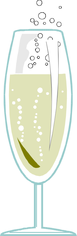 Wine Glass with Green Stem Clipart - Elegant and Stylish Design