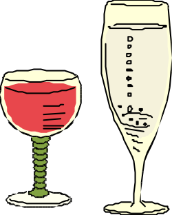 Wine Glass Clipart - Elegant Glass of Wine Illustrations