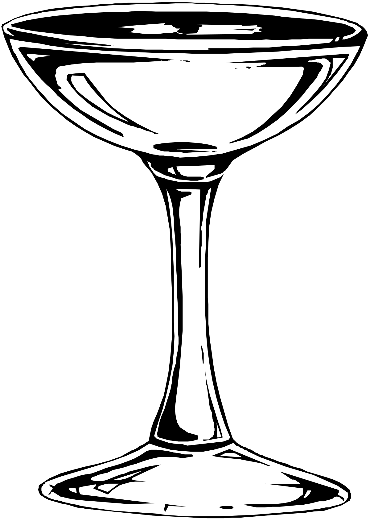 Martini Glass Clipart on Black Background - Elegant SVG Art