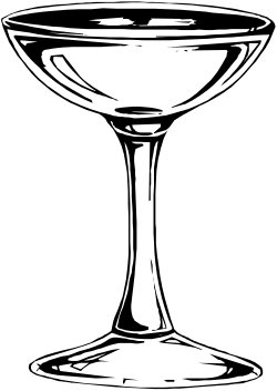 Martini Glass Clipart on Black Background - Elegant SVG Art