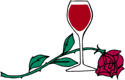 Wine Glass and Rose Clipart: Elegant Floral and Beverage Design