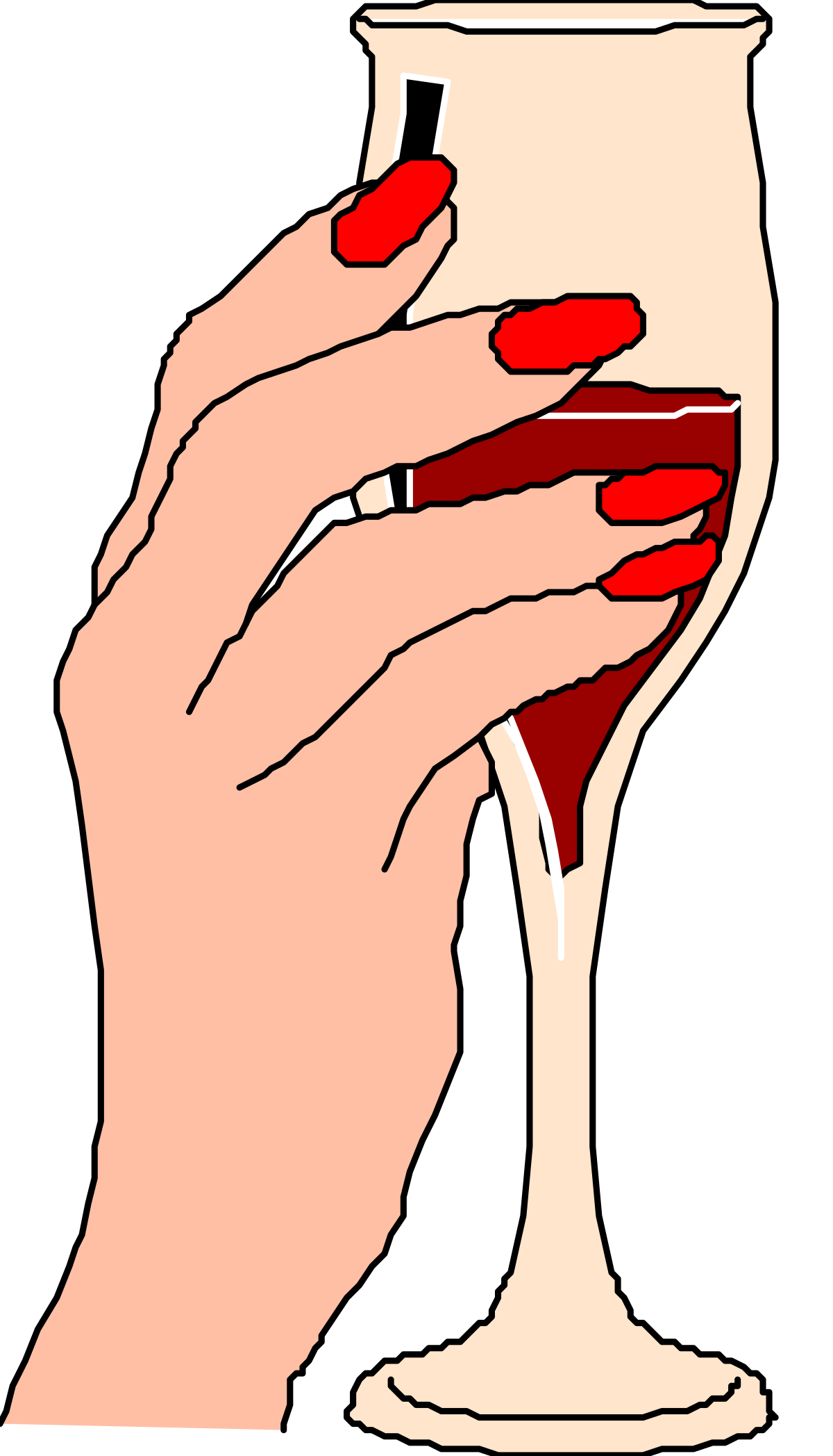 Hand Holding a Wine Glass Clipart - Perfect for Celebrations