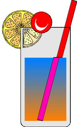 Glass of Water with Cherry and Straw - Refreshing Clipart Collection