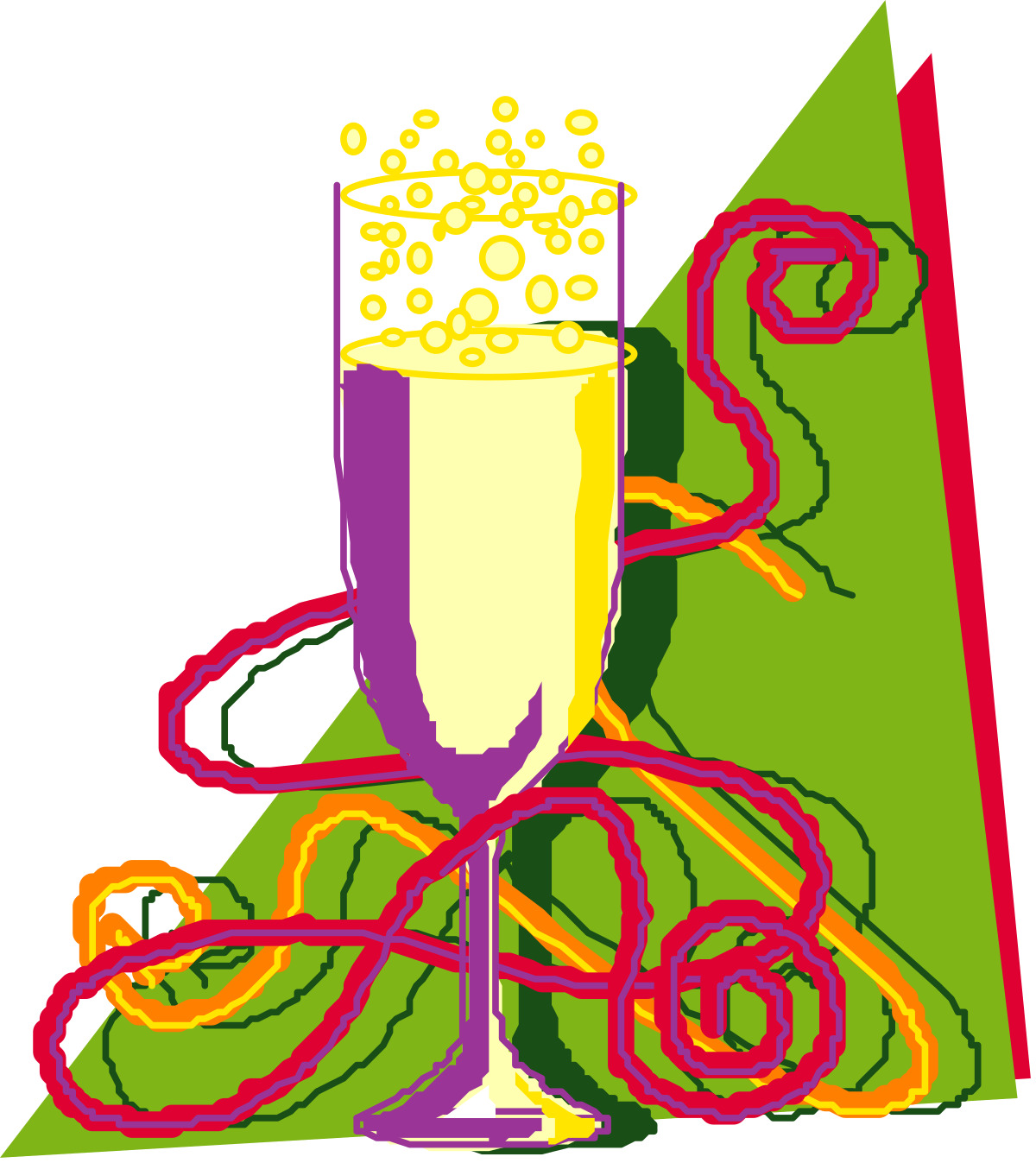 a glass of champagne with a red ribbon around it clip art png transparent Champagne Glass with Red Ribbon - Elegant Celebration Clipart