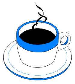 Cup and Saucer on Plate Clipart Illustration