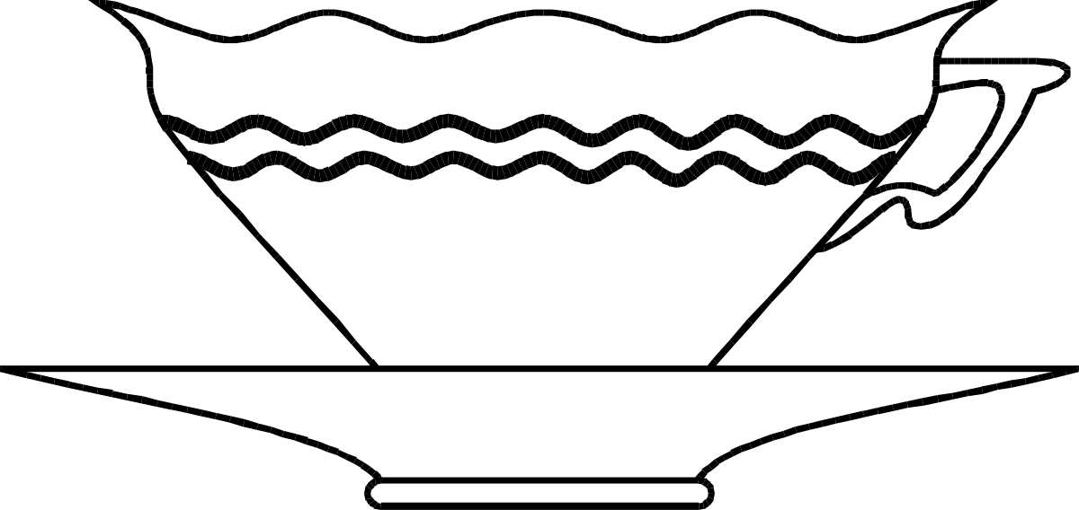 White Cup with Wavy Lines Clipart - Elegant and Playful Design