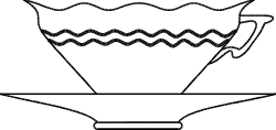 White Cup with Wavy Lines Clipart - Elegant and Playful Design
