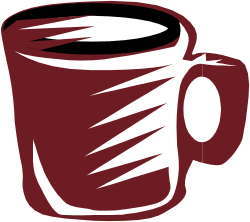 Red Coffee Cup with White Outline Clipart for Warm Beverage Designs